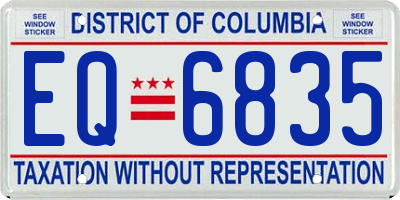 DC license plate EQ6835