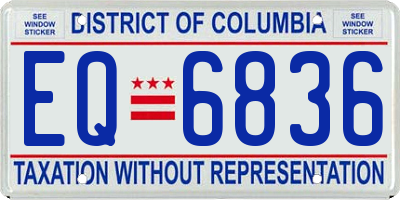 DC license plate EQ6836