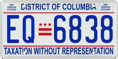 DC license plate EQ6838
