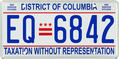 DC license plate EQ6842