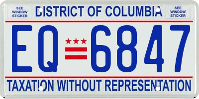 DC license plate EQ6847
