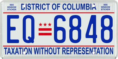 DC license plate EQ6848
