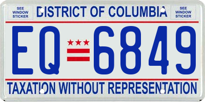 DC license plate EQ6849