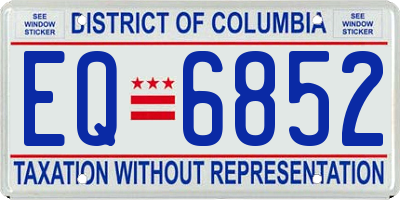 DC license plate EQ6852