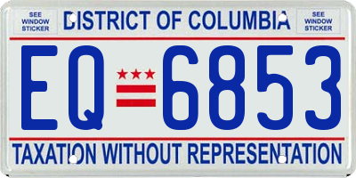 DC license plate EQ6853
