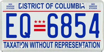 DC license plate EQ6854