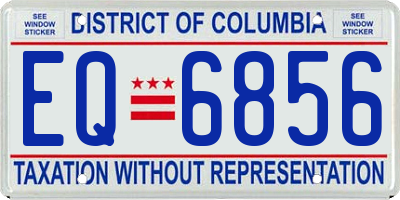 DC license plate EQ6856