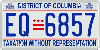 DC license plate EQ6857