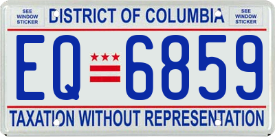 DC license plate EQ6859