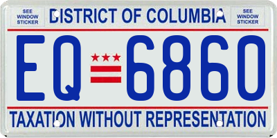 DC license plate EQ6860