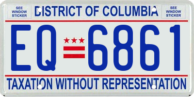 DC license plate EQ6861