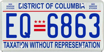 DC license plate EQ6863