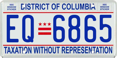 DC license plate EQ6865