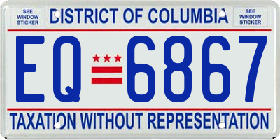 DC license plate EQ6867