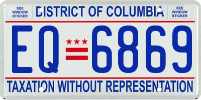 DC license plate EQ6869