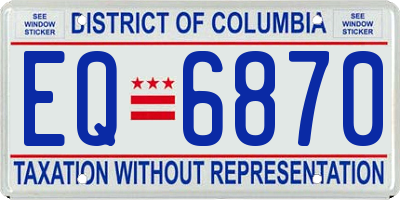 DC license plate EQ6870