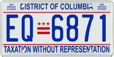 DC license plate EQ6871