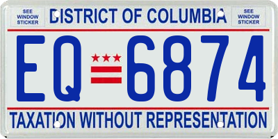 DC license plate EQ6874