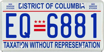 DC license plate EQ6881