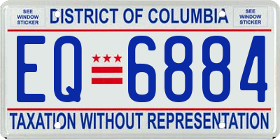 DC license plate EQ6884