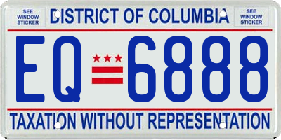 DC license plate EQ6888