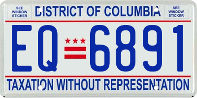 DC license plate EQ6891