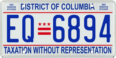 DC license plate EQ6894