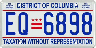 DC license plate EQ6898