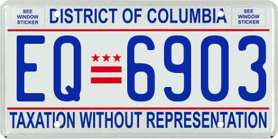 DC license plate EQ6903