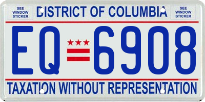DC license plate EQ6908