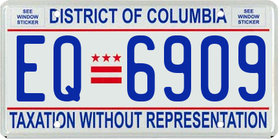 DC license plate EQ6909