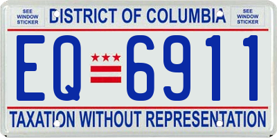 DC license plate EQ6911