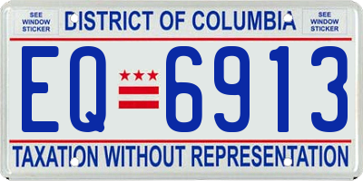 DC license plate EQ6913