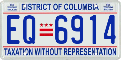 DC license plate EQ6914