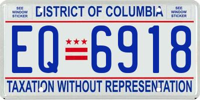 DC license plate EQ6918