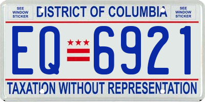 DC license plate EQ6921