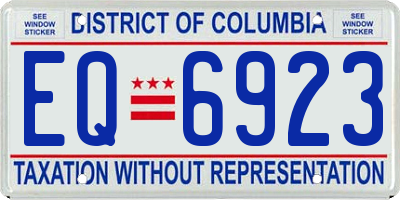 DC license plate EQ6923