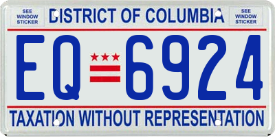 DC license plate EQ6924