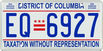 DC license plate EQ6927