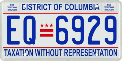 DC license plate EQ6929
