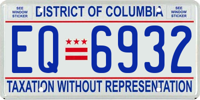 DC license plate EQ6932