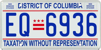DC license plate EQ6936