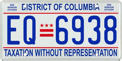 DC license plate EQ6938