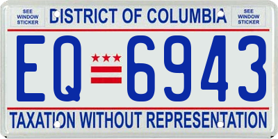 DC license plate EQ6943