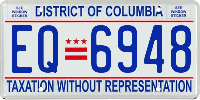 DC license plate EQ6948