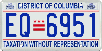 DC license plate EQ6951