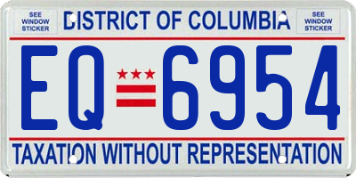 DC license plate EQ6954