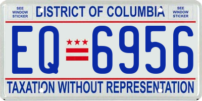 DC license plate EQ6956