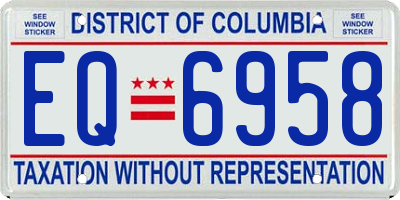 DC license plate EQ6958