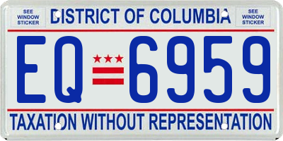 DC license plate EQ6959